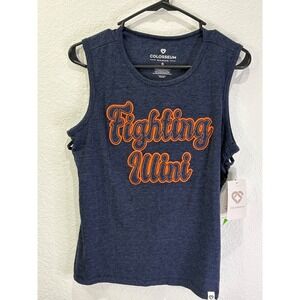 Colosseum Illinois Fighting Illini Navy Blue Graphic Tank Top Small NWT